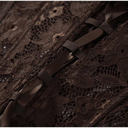 Fashion Floral Lace Fish-bone Patchwork Shirts For Women 2026 Spring New Chic Short Sleeve O-neck Blouse Lady Street Y2K Tops