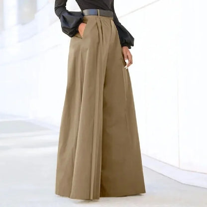 High-Waisted Pleated Wide-Leg Palazzo Pants