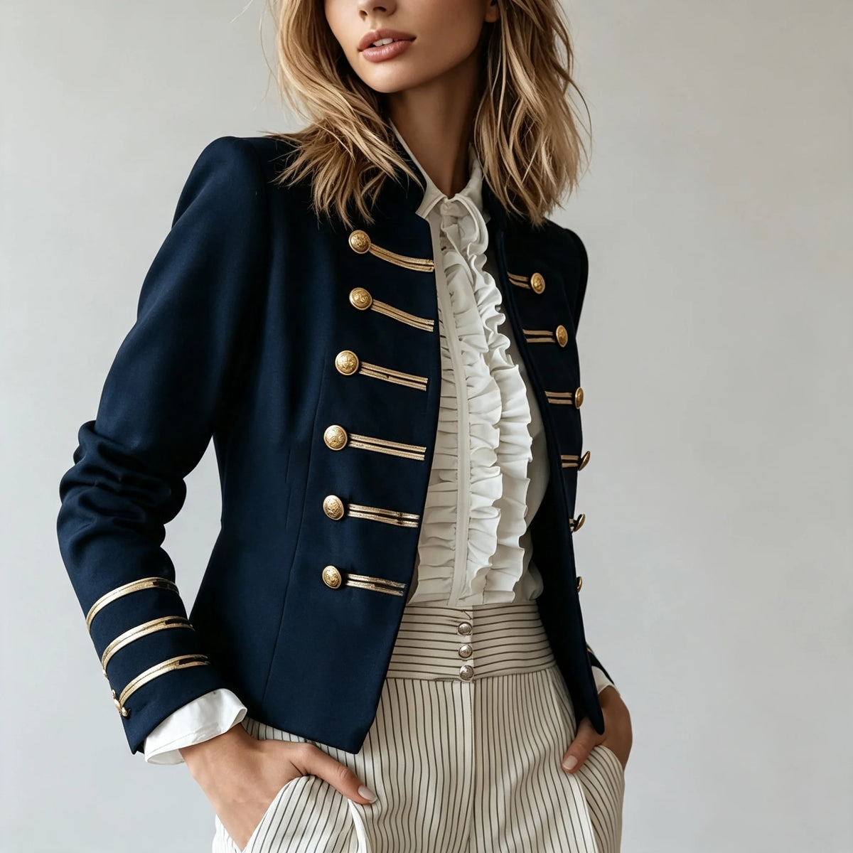 Commuter Long Sleeve Jacket Coat European American Fashion Elegant
