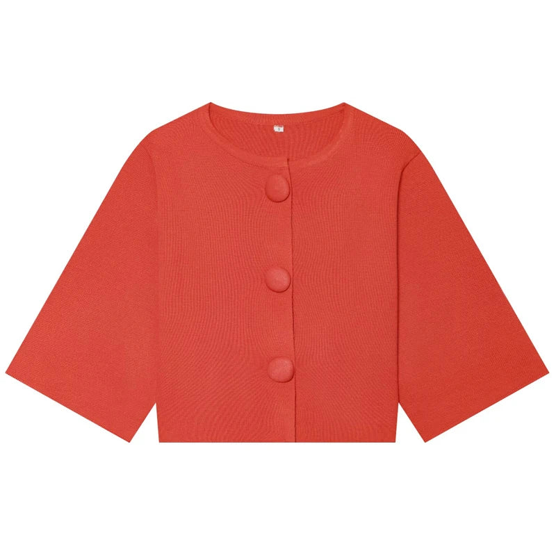Cropped Knit Cardigan Bolero Sweater