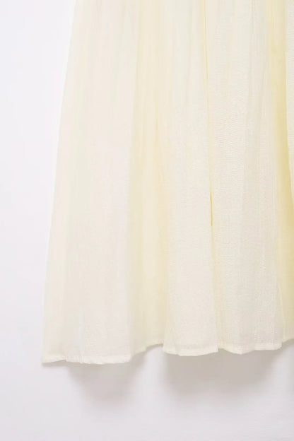 2 Piece Set Chic V-Neck Sleeveless Button Knitted Vest Top + Splicing High Waist Ankle-Length Skirt