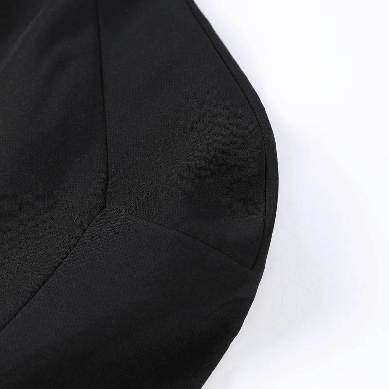 Shawl Crop Tops  Solid Shoulder Pads Stand Collar
