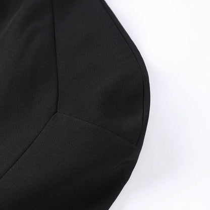 Shawl Crop Tops  Solid Shoulder Pads Stand Collar