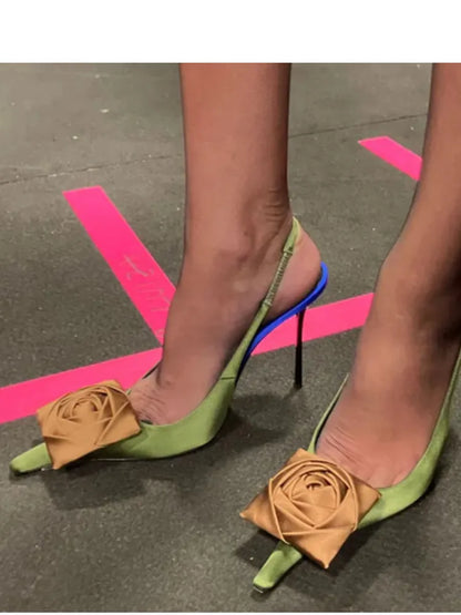 Women's Summer New Slim Fit High-heeled pointed  Sandals, Fashionable Pointed  Sandals