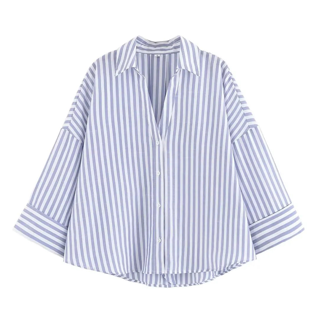 KONDALA Minimalist Casual Loose Shirt Women New 2026 Trendy Commute Wide Sleeves Shirt Spring Summer Fashion Holidays Lady Shirt