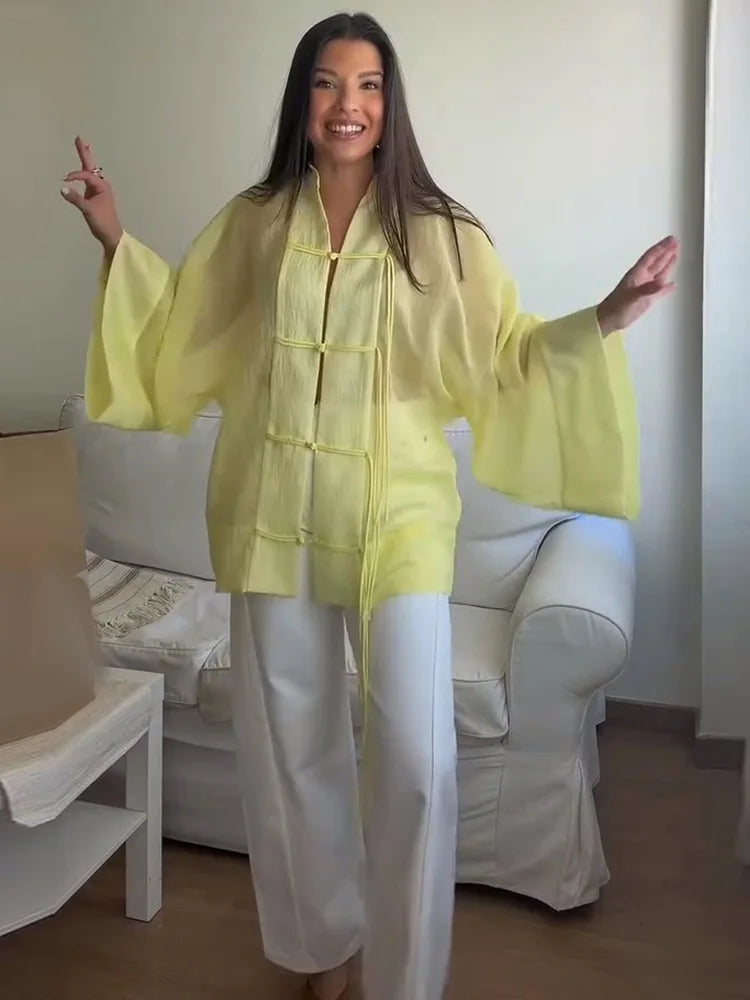 Chinese Style Frog Button Blouse