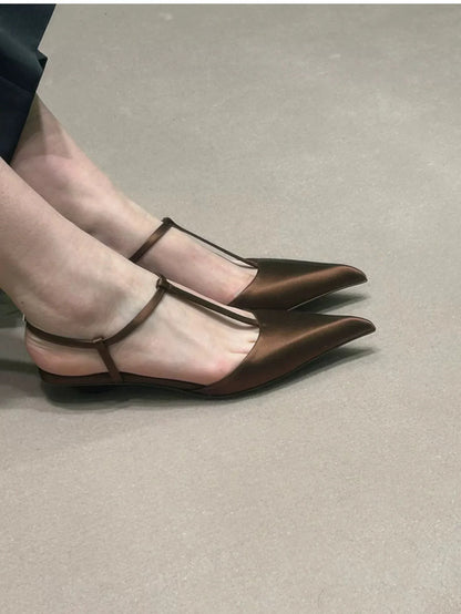 Sexy Pointed Toe Women's Comfortable triangle Low Heel Trendy Sandal