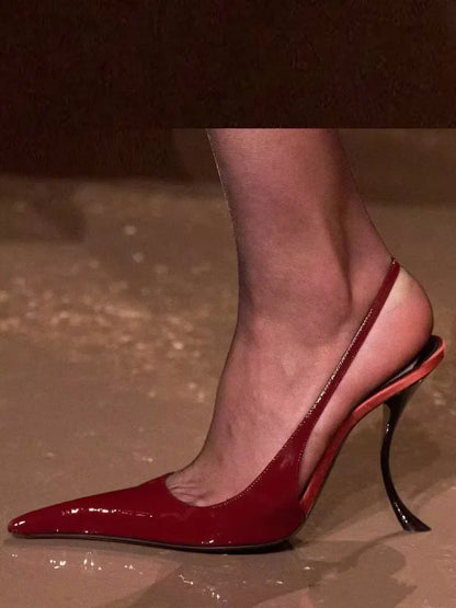 Women's Summer New Slim Fit High-heeled pointed  Sandals, Fashionable Pointed  Sandals