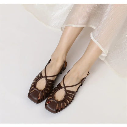 Flat Sandals Summer Narrow Band Roman Shoes Casual Beach Gladiator Sandal