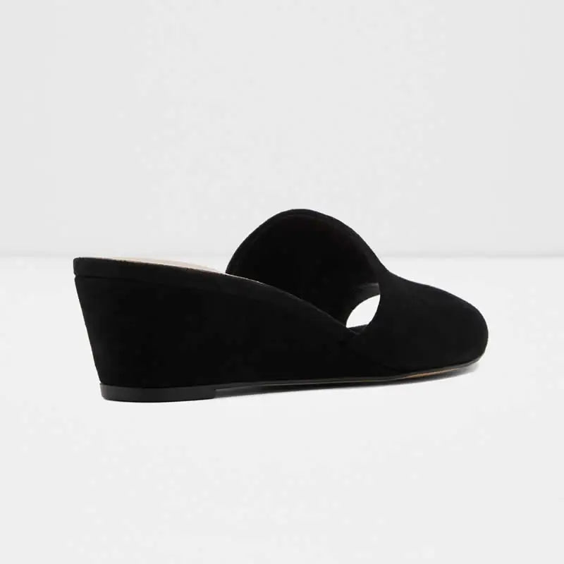 Elegant Summer Slippers 3cm Velvet Mules Wedge Sandals Slippers Open Toe High Heels Casual Dress Woman Shoes Plus Size