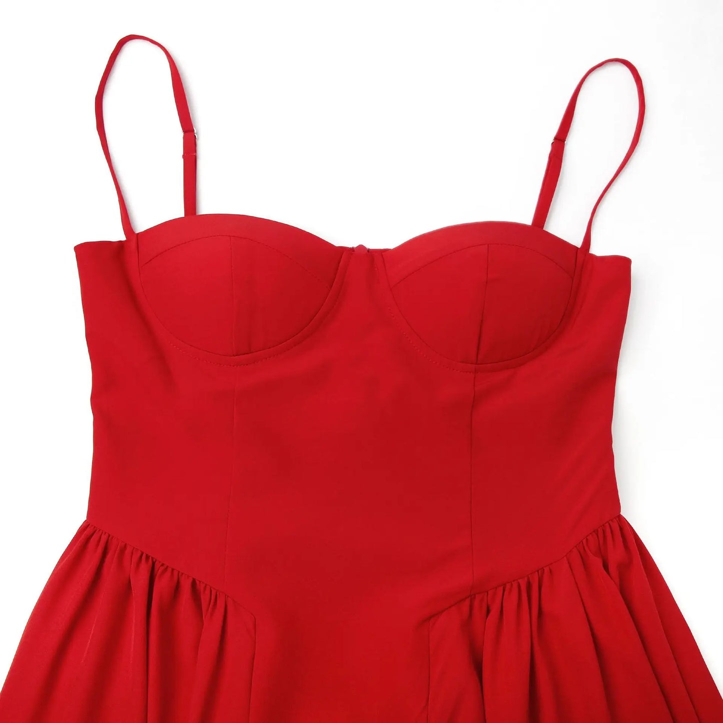 Sweetheart Spaghetti Strap  Fit and Flare Elegant Midi Dress