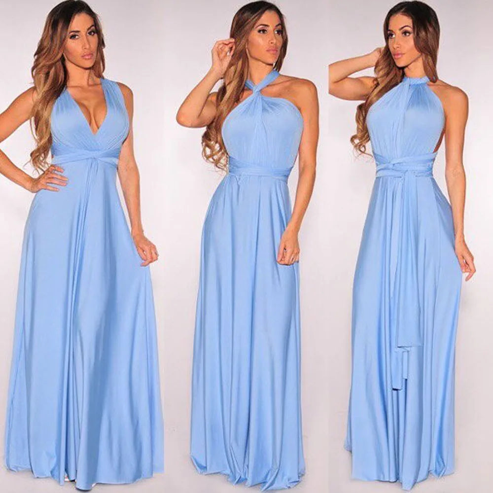 Multiway Wrap Convertible Boho Maxi Bandage Long Dress