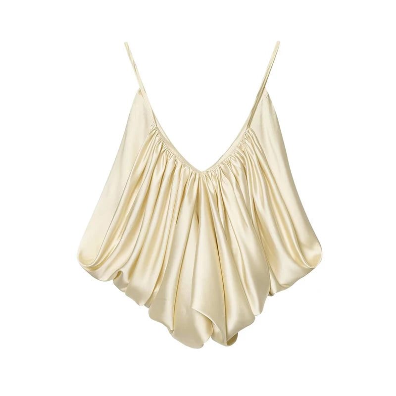 Draped-panel halterneck top