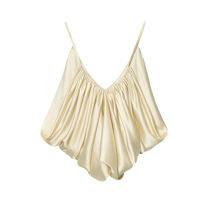 Draped-panel halterneck top