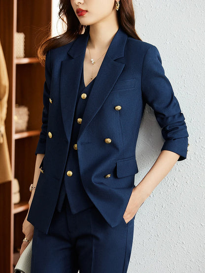 Women Vest, Blazer and Pant SuitWork Career Wear 3 Pieces Set
