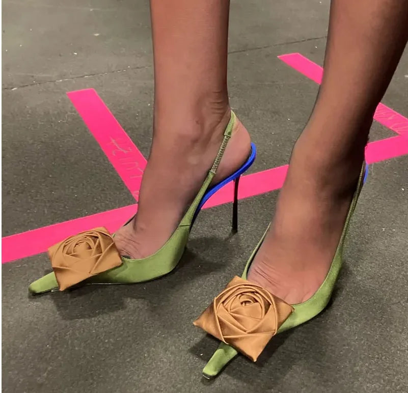 Women's Summer New Slim Fit High-heeled pointed  Sandals, Fashionable Pointed  Sandals