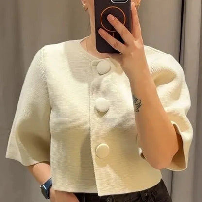 Cropped Knit Cardigan Bolero Sweater