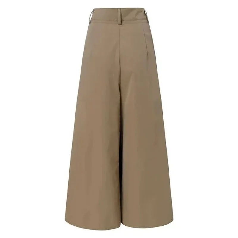High-Waisted Pleated Wide-Leg Palazzo Pants