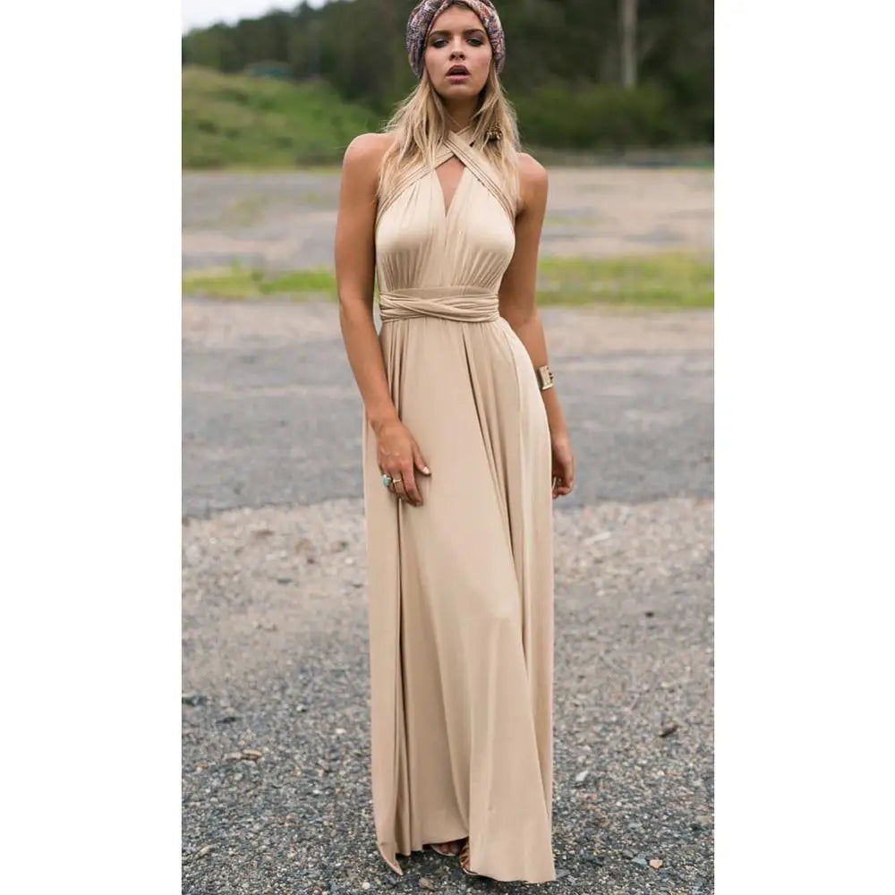 Multiway Wrap Convertible Boho Maxi Bandage Long Dress