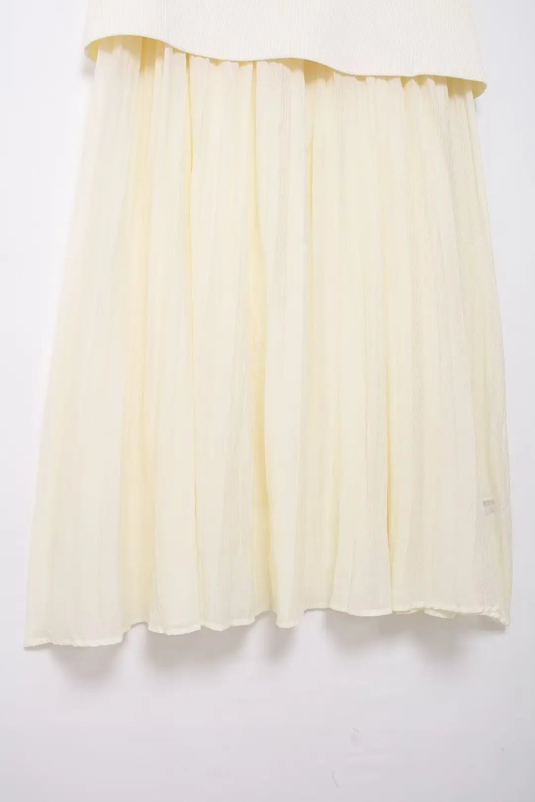2 Piece Set Chic V-Neck Sleeveless Button Knitted Vest Top + Splicing High Waist Ankle-Length Skirt