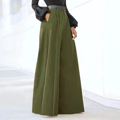 High-Waisted Pleated Wide-Leg Palazzo Pants