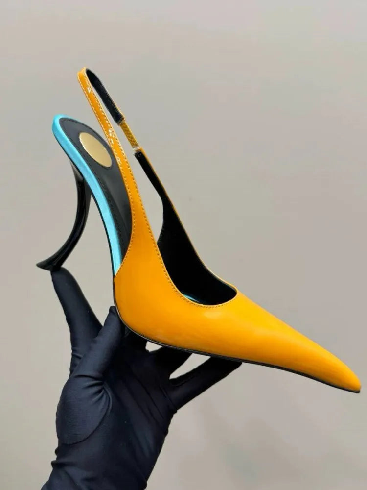 Women's Summer New Slim Fit High-heeled pointed  Sandals, Fashionable Pointed  Sandals