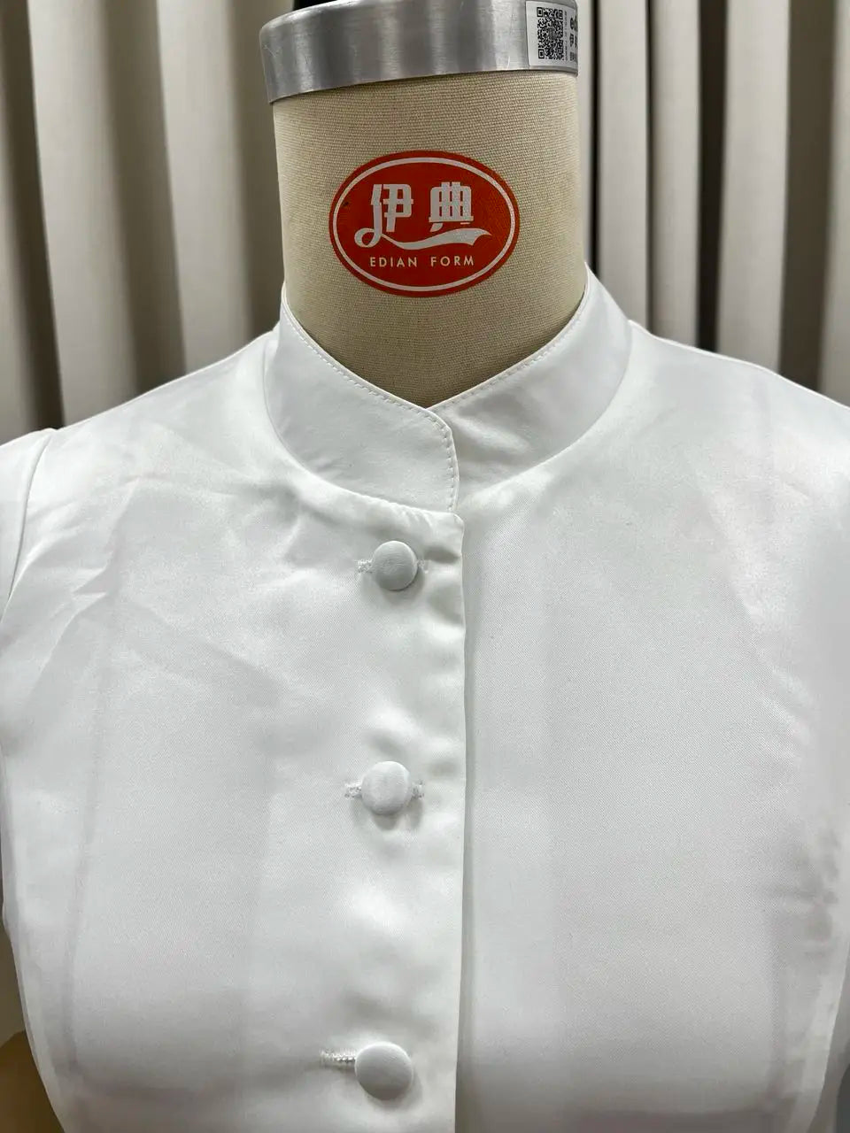 Solid Satin Round Neck Waist Cincher Shirt Slim Short Puffer Sleeved Single Breasted Tops 2026 Spring Women Elegant Blouses