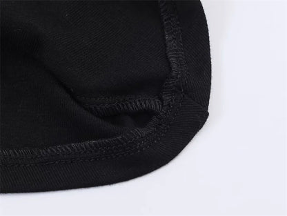 Short-Sleeve High-Neck Asymmetrical Pleated T shirt