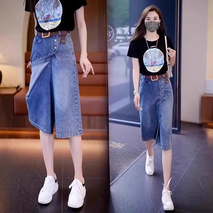High Waist Loose Fit Thin Denim orts Women's Summer Casual Straight Leg Vintage Five-Point Pants Wide Leg Bootcut Jeans