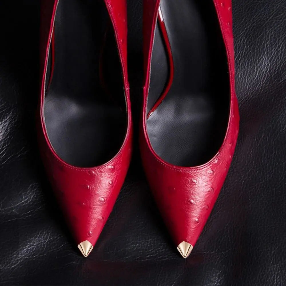 Tip Cap Decoration Anti Wear Anti-kick Shoe Pointed Protector Metal Shoe Toe Cover High Heels