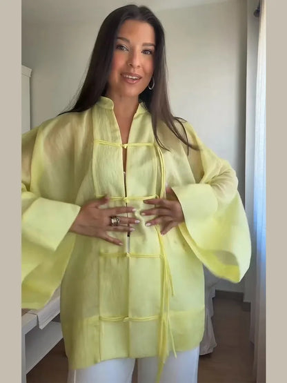 Chinese Style Frog Button Blouse