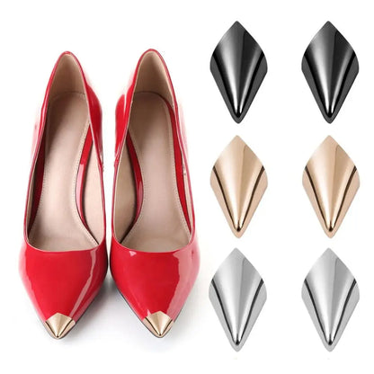 Tip Cap Decoration Anti Wear Anti-kick Shoe Pointed Protector Metal Shoe Toe Cover High Heels