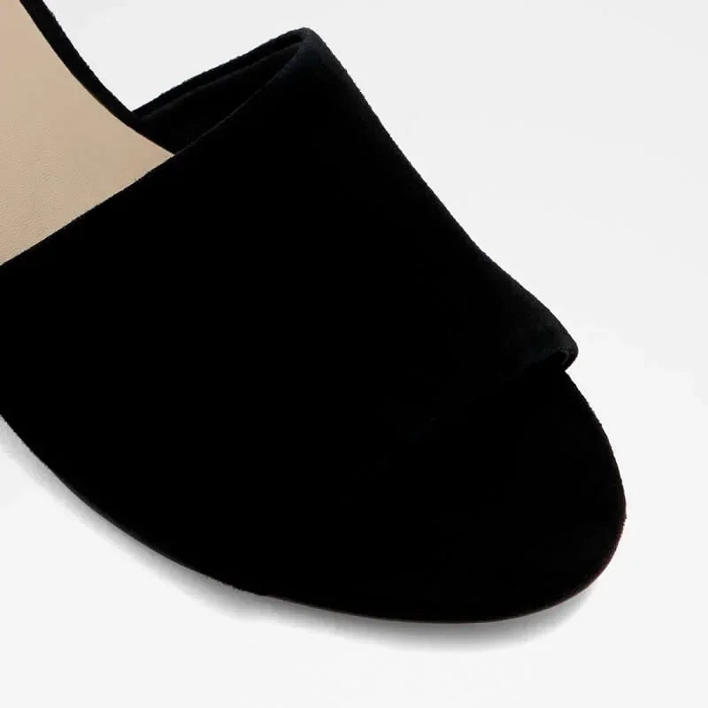 Elegant Summer Slippers 3cm Velvet Mules Wedge Sandals Slippers Open Toe High Heels Casual Dress Woman Shoes Plus Size