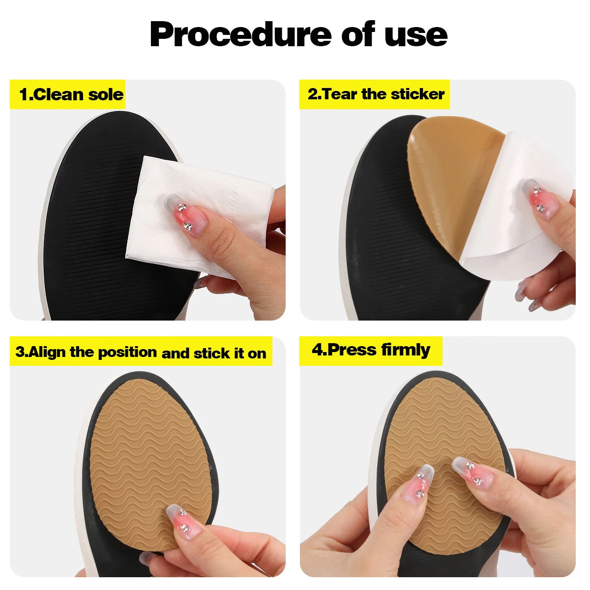 1 pairs Wear-Resistant Non-Slip Shoes Mat Self-Adhesive Forefoot High Heels Rubber Pads