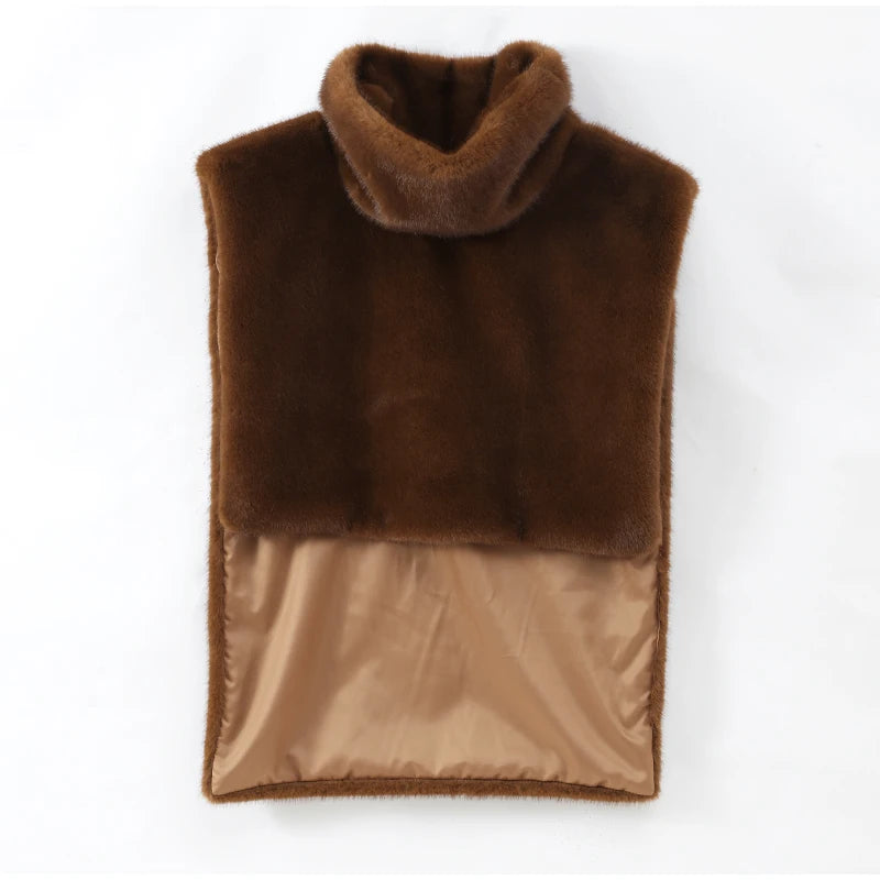 Chic Brown Sleeveless Faux Fur Vest Women's Casual Loose Fit