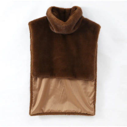 Chic Brown Sleeveless Faux Fur Vest Women's Casual Loose Fit
