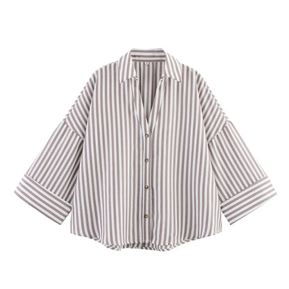 KONDALA Minimalist Casual Loose Shirt Women New 2026 Trendy Commute Wide Sleeves Shirt Spring Summer Fashion Holidays Lady Shirt