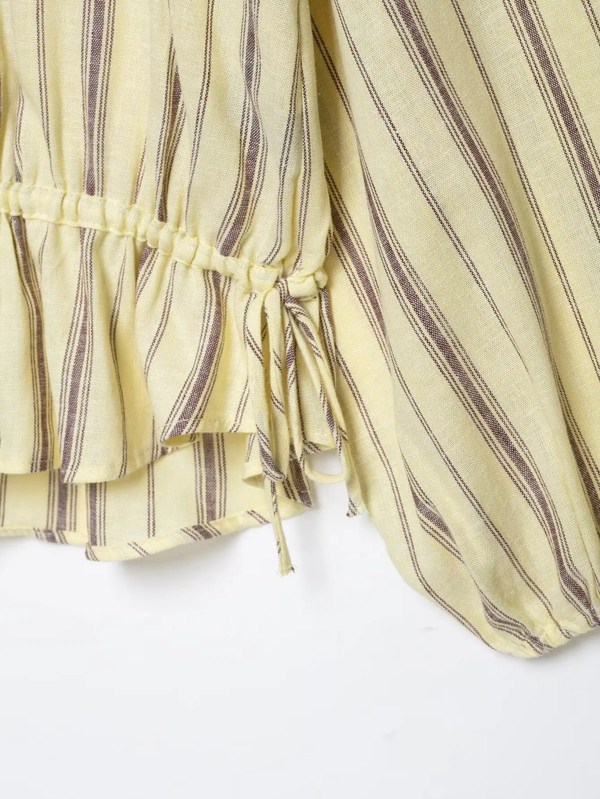 Striped Stand Collar Jacket Detachable Shoulder Button Coat