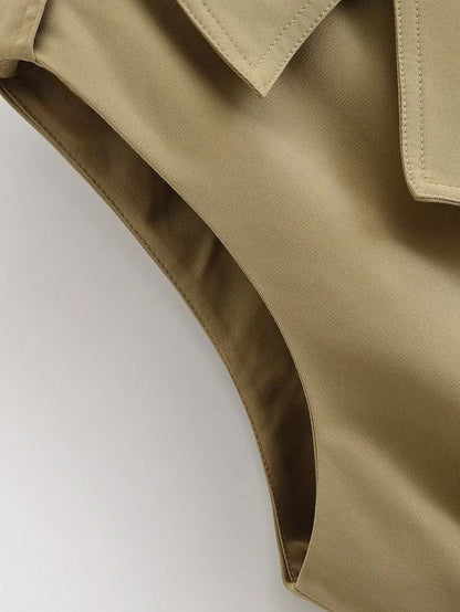 Women Elegant Commute Sleeveless Vest Jackets With Belt Spring Summer New Female High Street Chic Trench Vest Lady Casual Vests