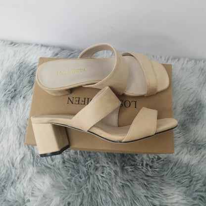 Open toe sandals with 5 cm block Heels