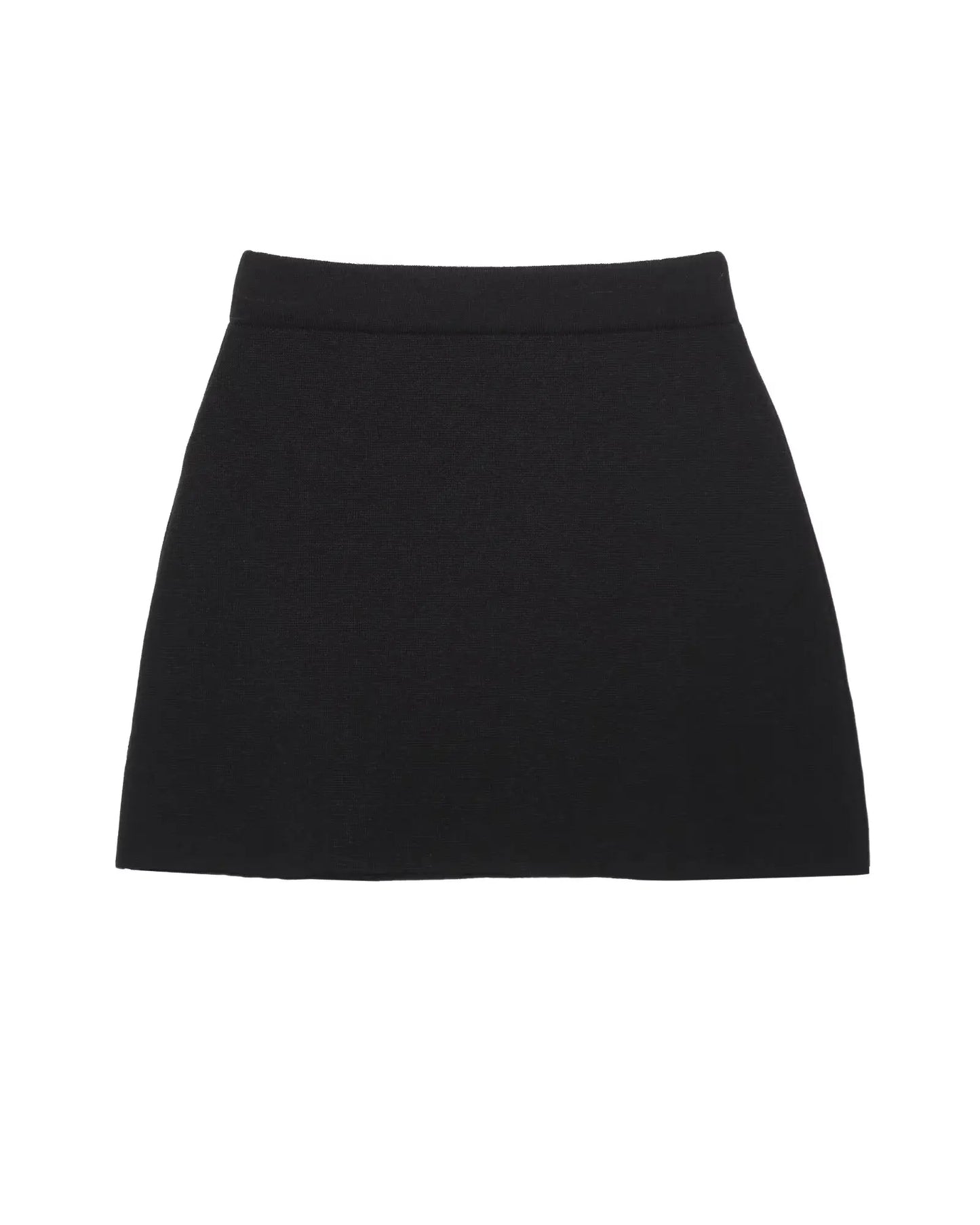 Knitted Skirt Suit Crew Neck Single-Breasted Short Sleeve Top+Fashion Elegant Elastic Waist Mini Skirt