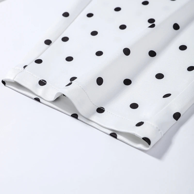 Chic Polka Dot Pants Set Women Halter Lace Up Sleeveless Backless Vest Hip Package Skinny Pants 2026 New Lady Y2K 2 Pcs Outfits