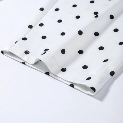 Chic Polka Dot Pants Set Women Halter Lace Up Sleeveless Backless Vest Hip Package Skinny Pants 2026 New Lady Y2K 2 Pcs Outfits