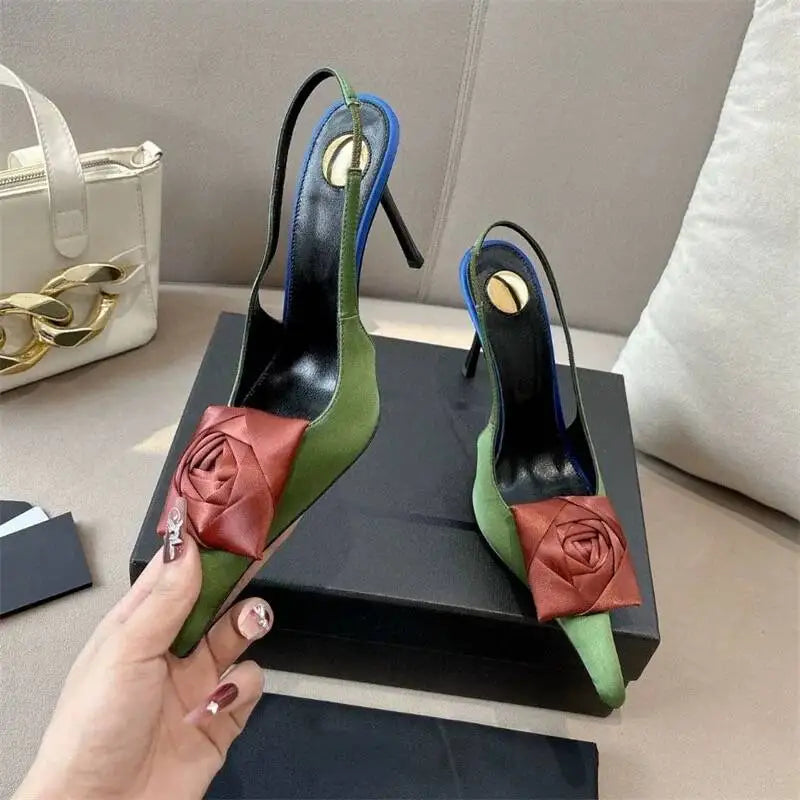 Women's Summer New Slim Fit High-heeled pointed  Sandals, Fashionable Pointed  Sandals
