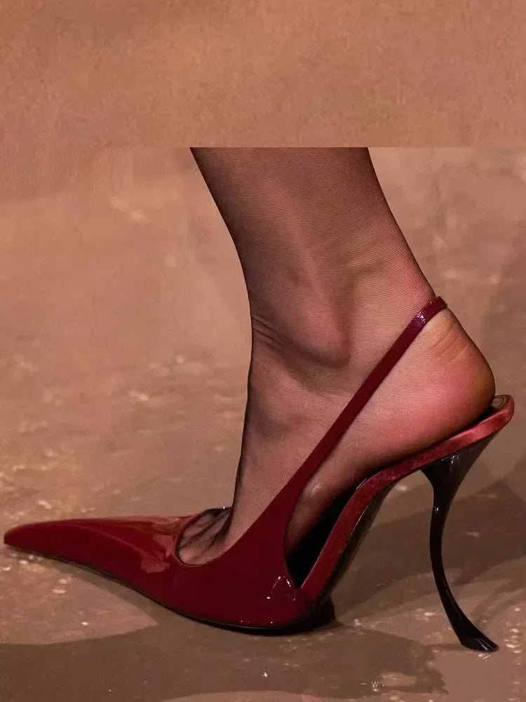 Women's Summer New Slim Fit High-heeled pointed  Sandals, Fashionable Pointed  Sandals