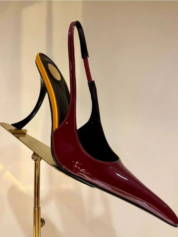 Women's Summer New Slim Fit High-heeled pointed  Sandals, Fashionable Pointed  Sandals