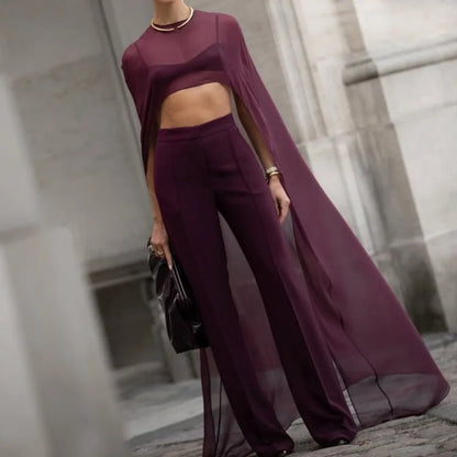 Women Chiffon Capelet Sheer Mesh Bridal Cape Shawl Wraps Asymmetrical High Low Flowy Wedding Party Cover Up Poncho