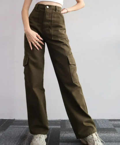 Big Pockets wide leg three-dimensional Jeans
