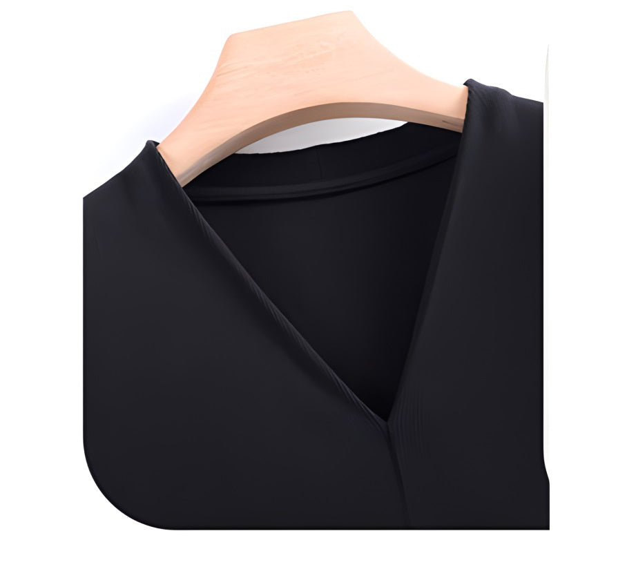 Women's Middle Sleeve Deep V Neck Top
