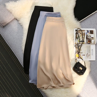Acetate A-line Satin Skirt
